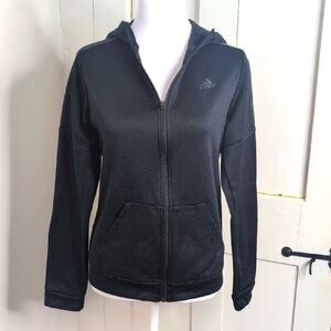 Adidas Small Black Climawarm Zip Up Hoodie Sweatshirt